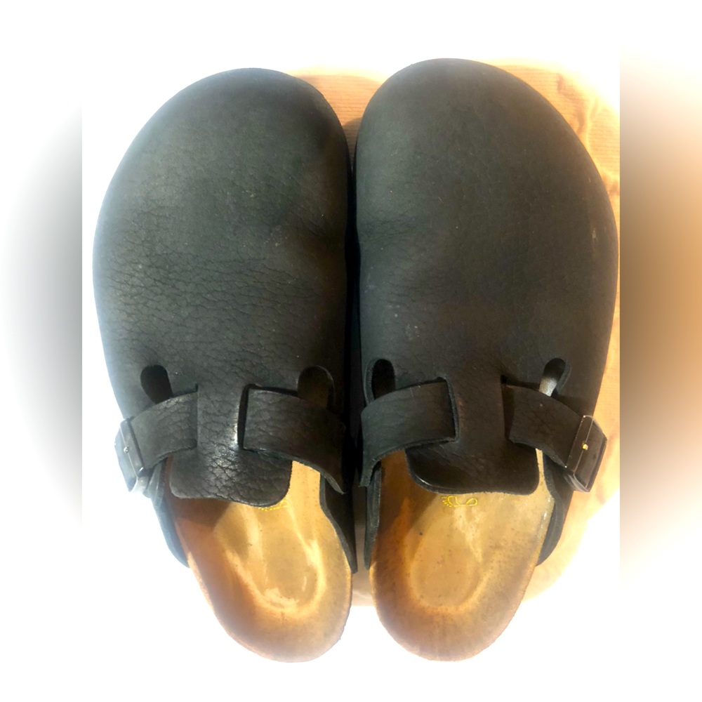 Birkenstock Boston Clogs Black Suede Size 40/9